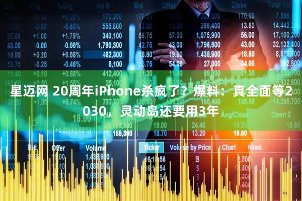 星迈网 20周年iPhone杀疯了？爆料：真全面等2030，灵动岛还要用3年